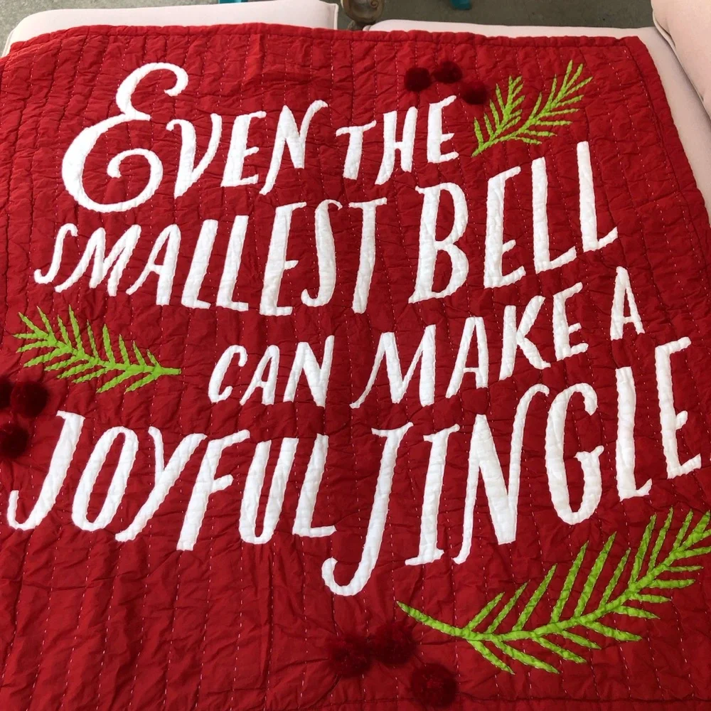 Hallmark Baby Cotton Made India Christmas Quilt Trow Decor “Even the smallest…..